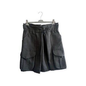 Marni Winter‎ Edition 2010 Gray Wool Pleated Skirt Size 44 Pockets